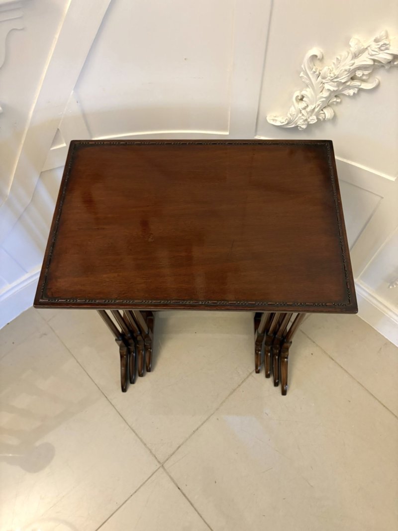 Antique Edwardian Quality Mahogany Nest of Four Tables - Image 12